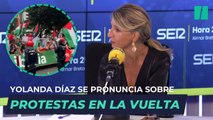Yolanda Díaz se pronuncia sobre las protestas en apoyo a palestina en La Vuelta ciclista