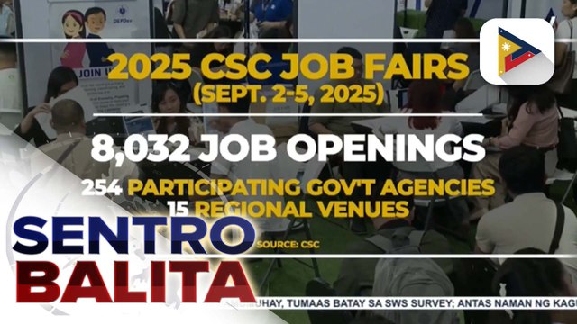Mga bakanteng posisyon sa gobyerno, binuksan sa job fair ng CSC sa Quezon City; job fair, dinagsa | ulat ni Bien Manalo