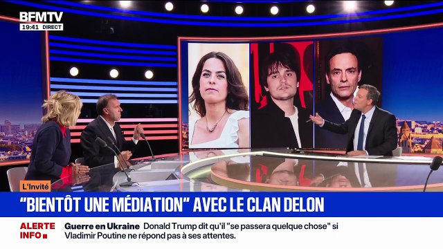 Intervention de maître Aleya sur BMFTV au sujet d'Alain-Fabien Delon, qui souhaite se faire appeler désormais Alain Delon, assigne ses frère et soeur en justice, mais ne veut pas la guerre ©BFMTV