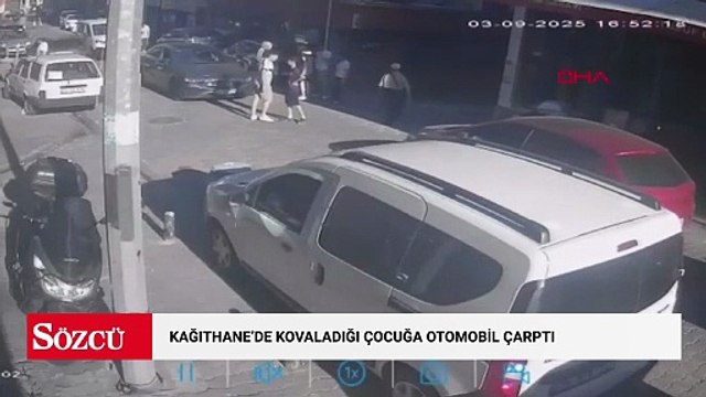 Kağıthane'de kovaladığı çocuğa otomobil çarptı; yere düşünce tekme ve yumrukla darbetti