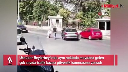 Üsküdar'da aynı noktada peş peşe kazalar