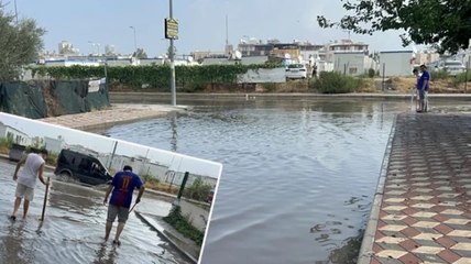 Son 65 yılın en kurak döneminin yaşandığı Hatay’da sağanak yağış yolları göle çevirdi
