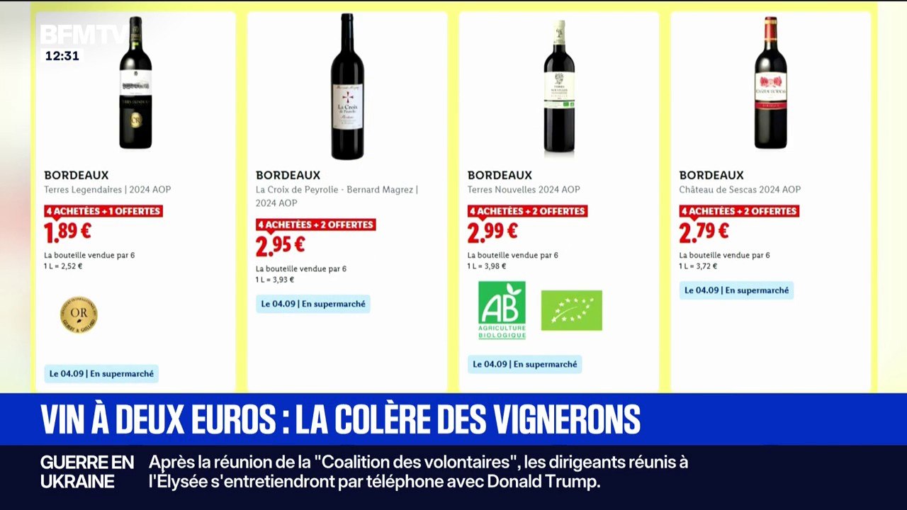La vente de bouteilles de vin à 2 euros chez Lidl provoque la colère des vignerons
