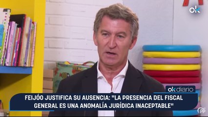 Feijóo justifica su ausencia: "La presencia del fiscal general es una anomalía jurídica inaceptable"