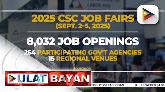 CSC, nagpaalala sa mga aplikante at kawani ng gobyerno na maging tapat sa tungkulin kasunod ng mainit na isyu sa korapsyon; CSC job fair sa NCR, dinagsa | ulat ni Bien Manalo