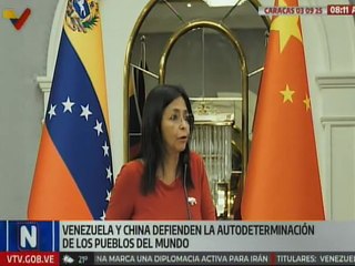 Vpdta. Delcy Rodríguez asiste a ceremonia de recepción por la resistencia de China