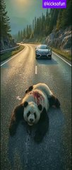 Injured panda rescues the kind man