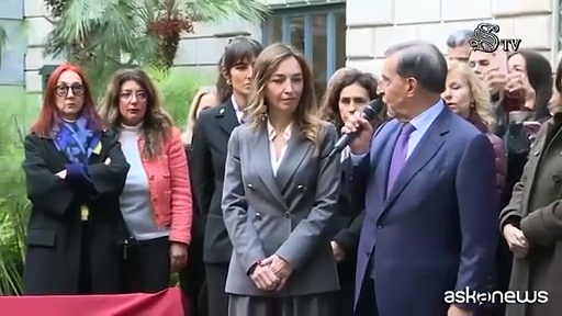 Femminicidi, inaugurata la panchina rossa al Senato