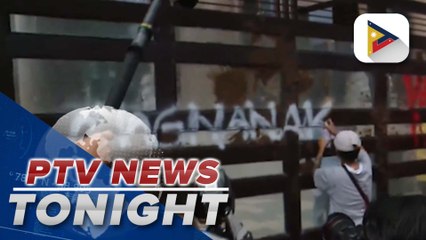 Several militant groups stage protest in front of St. Gerrard Construction Compound.