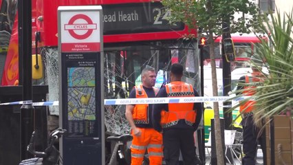 17 injured after bus mounts pavement near Victoria Station