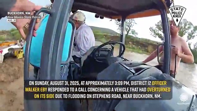 Crews rescue family trapped in violent floodwaters