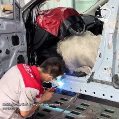 Repairing A Crashed Car All By Himself 👏
