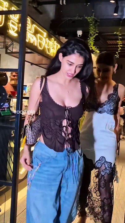 quite the serious pehle aap pehle aap sesh as the besties pop out of a bandra joint, and one of them goes pro max to make sure the other one is bundled up in her ride first‍♀disha patani mouni roy