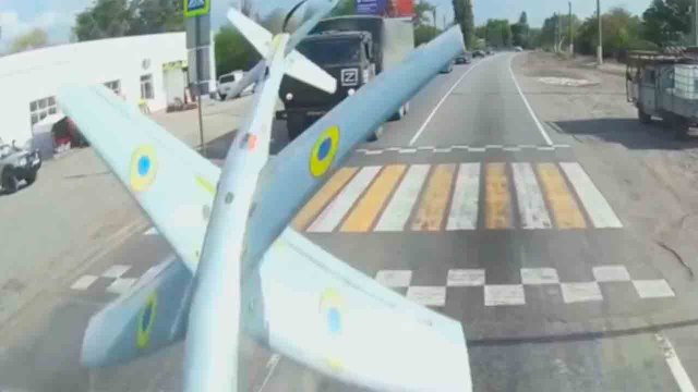 Video: Ukrainian Bulava RAM-2X drone destroys Russian KamAZ truck in Luhansk