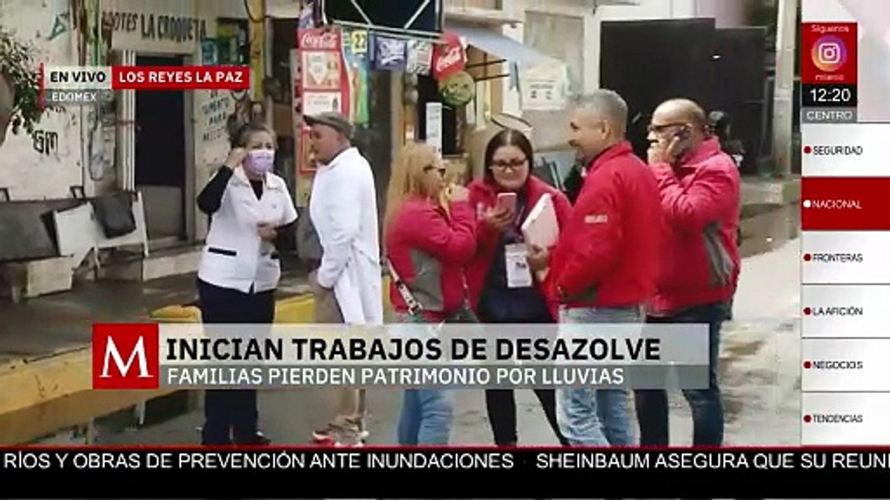 Realizan desazolve en Los Reyes La Paz tras inundaciones por lluvias