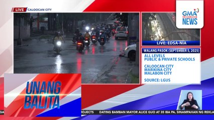 Malakas na ulan, naranasan sa ilang lugar sa NCR dahil sa Habagat; pasok sa mga eskuwelahan sa Caloocan, suspendido | Unang Balita