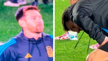 Messi no puede contener las lágrimas durante el calentamiento ; podría ser su último partido en Buenos Aires