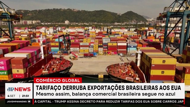 Tarifaço derruba exportações do Brasil aos EUA, mas balança comercial segue no azul