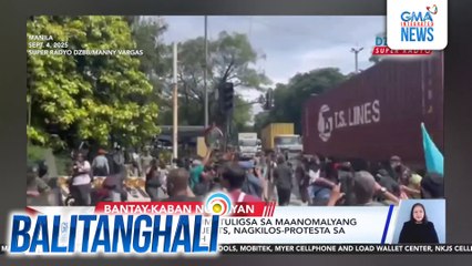 Ilang raliyistang tumutuligsa sa maanomalyang flood control projects, nagkilos-protesta sa tanggapan ng DPWH | Balitanghali