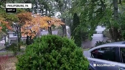 Heavy rain soaks the Northeast