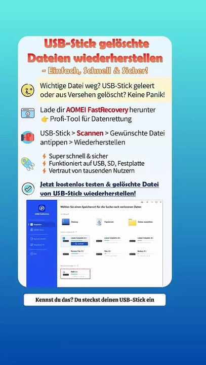 Gelöschte Dateien vom USB-Stick zurückholen 💾✨
