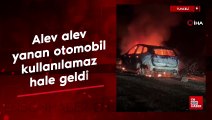 Tunceli'de alev alev yanan otomobil kullanılamaz hale geldi