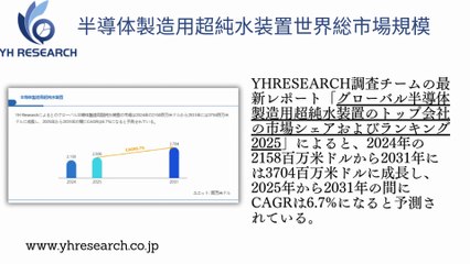 グローバル半導体製造用超純水装置のトップ会社の市場シェアおよびランキング 2025