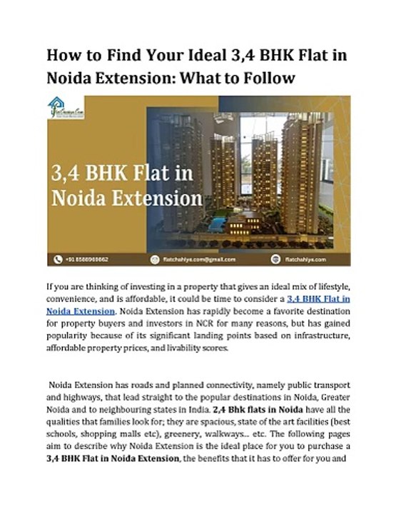 How to Find Your Ideal 3,4 BHK Flat in Noida Extension_ What to Follow