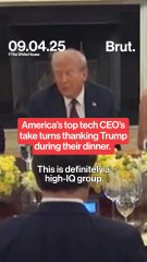 Tech CEOs take turns thanking President Trump.