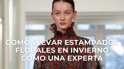 Cómo llevar estampados florales en invierno como una experta