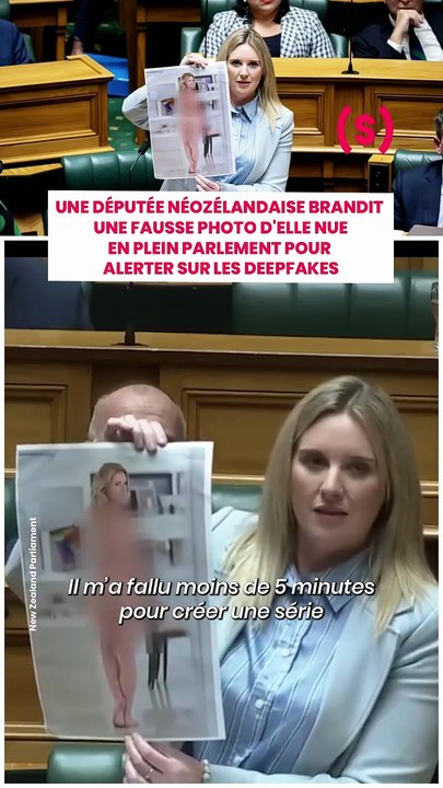 Face aux élu·e·s, la députée Laura McClure a montré une image d’elle... totalement fabriquée. Un dee