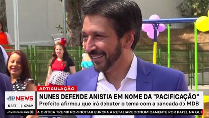 Ricardo Nunes defende anistia em nome da “pacificação” do país