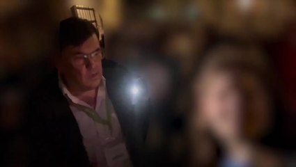 Moment Father Ted creator Linehan allegedly ‘whacked’ phone out of trans activist’s hand