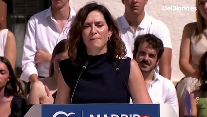 Ayuso carga contra "los que están cerca de los narcos" para atacar a Sánchez en un acto junto a Feijóo