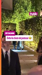 Zoe Saldana évite la chute de justesse