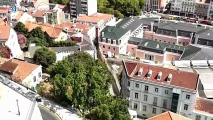 Impactantes imágenes aéreas del funicular siniestrado en Lisboa