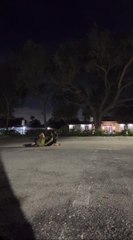 Girl Takes Hard Fall While Rollerblading in Parking Lot