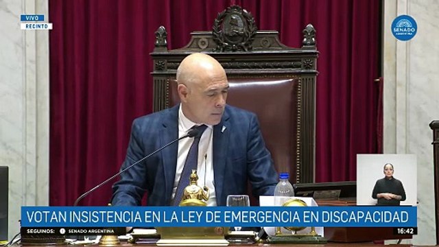 VOTACIÓN INSISTENCIA EN EMERGENCIA EN DISCAPACIDAD - SESIÓN 04-09-25