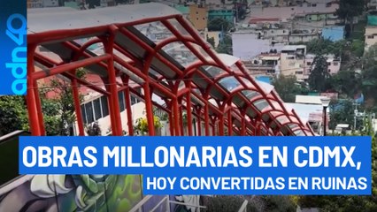 Obras millonarias olvidadas en CDMX. Vecinos denuncian abandono de escaleras y funicular