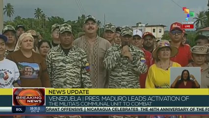 Venezuela Pres. Maduro reviews fighting force on Sinamaica Lake, Zulia