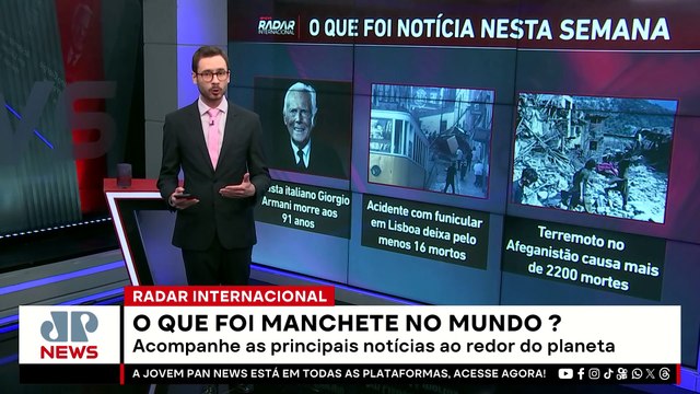 Radar do mundo: Acidente em Lisboa, terremoto no Afeganistão e tarifaço de Trump | JP INTERNACIONAL