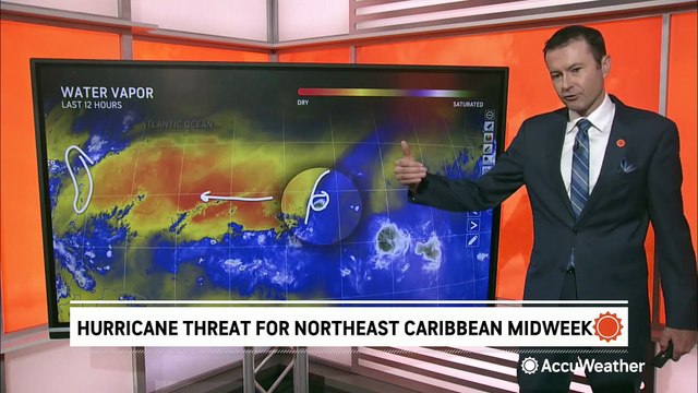Tropical rainstorm may strengthen into a hurricane that could strike the Virgin Islands