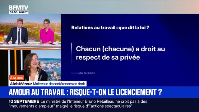 Relations amoureuses au travail: que dit la loi ? Les précisions d'Alicia Mâzouz, maîtresse de conférences en droit