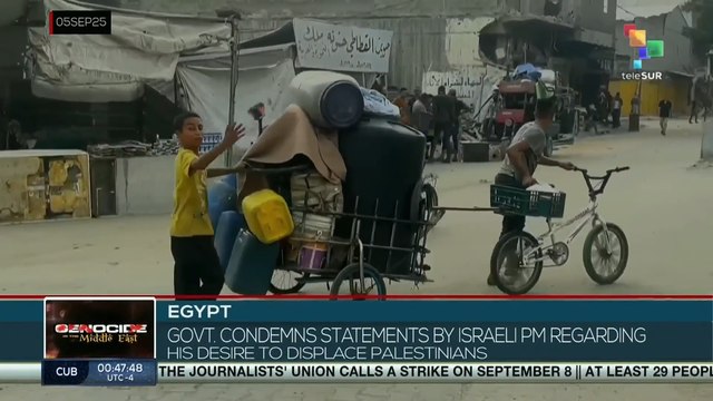 Egypt: Government condemns statements by Israeli PM regarding Palestinian displacement
