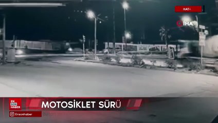 Hatay'da beton mikserinin ezdiği motosikletin sürücüsü son anda kurtuldu