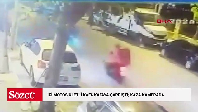 Avcılar'da iki motosikletli kafa kafaya çarpıştı; kaza kamerada