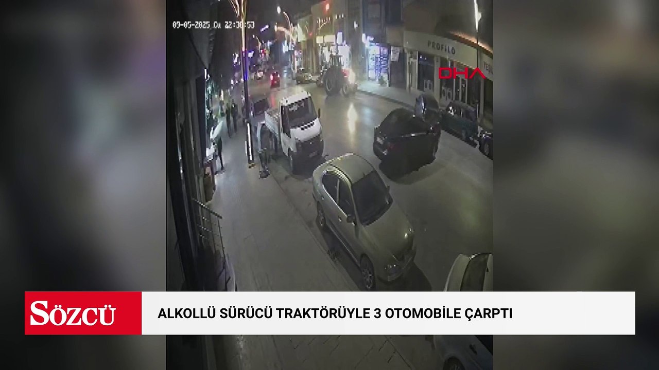 Traktörüyle 3 otomobile çarpan alkollü sürücünün ehliyetine el konuldu