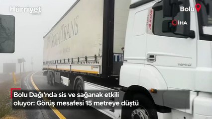 Bolu Dağı’nda sis ve sağanak etkili oluyor: Görüş mesafesi 15 metreye düştü