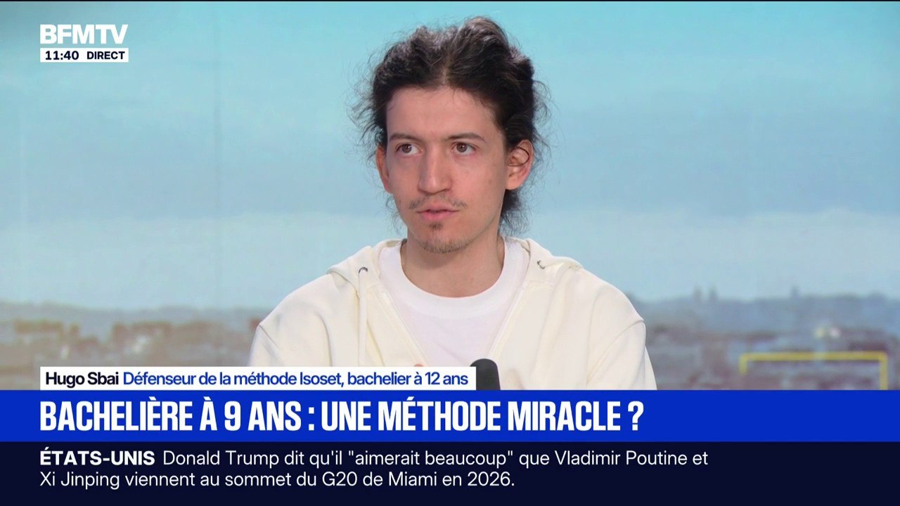 "C'est une méthode qui permet d'aborder des notions plus vite, et d'éliminer des redondances dans les programmes scolaires": Hugo Sbai, bachelier à 12 ans, raconte comment il a suivi la jeune bachelière de 9 ans