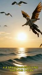# A GRANDFATHER FLYING OVER THE OCEAN